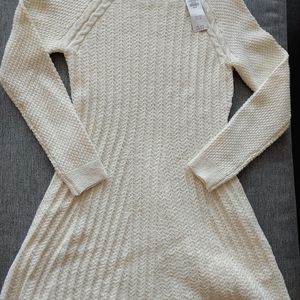 Hollister Cream Sweater Dress - A Line Fit - Size Medium